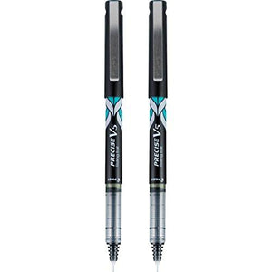 PILOT Precise V5 Deco Collection Rolling Ball Pens, Extra Fine Point, 2-Pack, Black (38800)