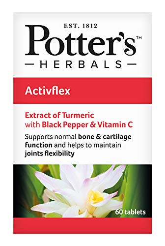 Potter’S Herbals Activflex – 60 Tablets - Supports Normal Bone and Cartilage Function – Helps to Maintain Joints Flexibility – Black Pepper and Vitamin C