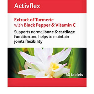 Potter’S Herbals Activflex – 60 Tablets - Supports Normal Bone and Cartilage Function – Helps to Maintain Joints Flexibility – Black Pepper and Vitamin C