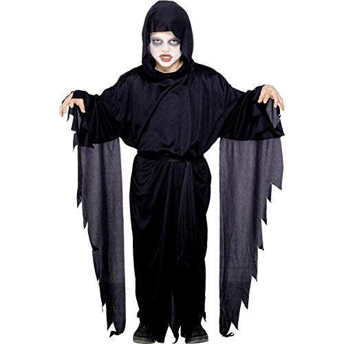 Smiffy's Children's Screamer Ghost Costume, Robe, Hood and belt, Size: M, Colour: Black, 21818