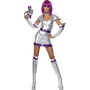 Fever Adult Women's Space Cadet Costume, Dress, Belt, Arm Cuffs and Boot Cuffs, Fantasy, Size: M, 33469