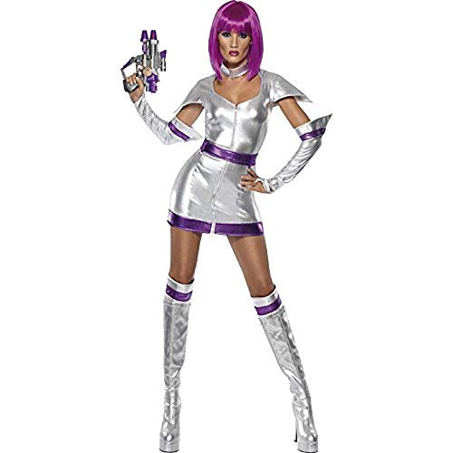 Fever Adult Women's Space Cadet Costume, Dress, Belt, Arm Cuffs and Boot Cuffs, Fantasy, Size: S, 33469