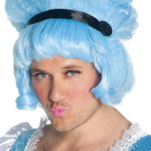 Smiffy's Cinderfella Wig with Ribbon - Blue/Black