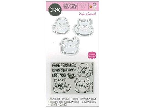 Sizzix (SIZC7) 662744 Framelits Die Set with Stamps, Brown