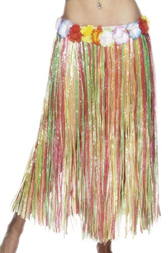 Smiffys 79 cm/31-inch Hawaiian Hula Skirt with Flowers Elasticated Waist - Multi-Colour