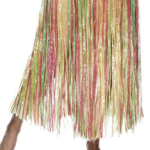 Smiffys 79 cm/31-inch Hawaiian Hula Skirt with Flowers Elasticated Waist - Multi-Colour