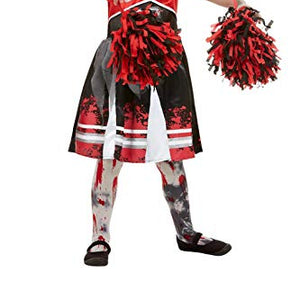 Smiffys 51079M Zombie Cheerleader Costume, Girls, Red, M - Age 7-9 years