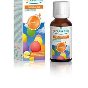 Puressentiel Essential Oils for Diffusion Happy Blend, 30 ml - Aromatherapy - 100% pure & natural essential oils – Pleasant aromatic atmosphere - For home, office, spa