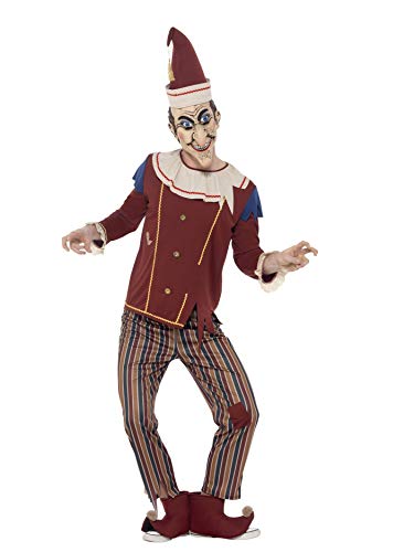 Smiffys Adult men's Possessed Punch Costume, Top, trousers, Hat, Boot Covers and Latex Mask, Ciruqe Sinister, Halloween, Size L, 45576