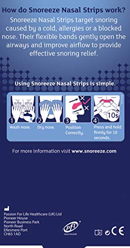 Snoreeze Small/Medium Snoring Relief Nasal Strips - Pack of 10