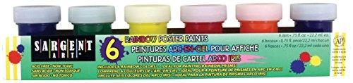 Sargent Art 66-5613 6 Jar Rainbow Poster Paint Set 3/4 Oz, 6 Bright Colors