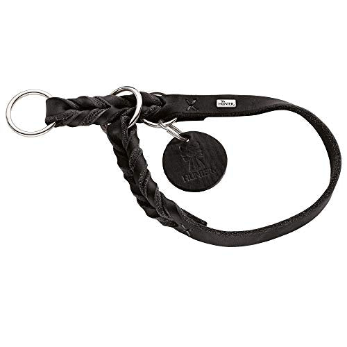 Training Collar Solid Education, 55 Soft Genuine Cow Leather, Black | Hunter