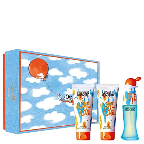 Moschino I Love Love Women Edt 50ml/body Lotion 100ml/shower Gel 100ml Gift Set