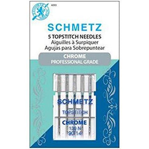 Schmetz 5 Piece Chrome Topstitch Size 90/14 Needle