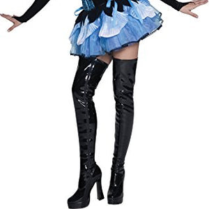Smiffys Women's Tainted Garden Stricken Angel Costume, Dress, Gloves, Wings, Size: M, Color: Blue, 33751