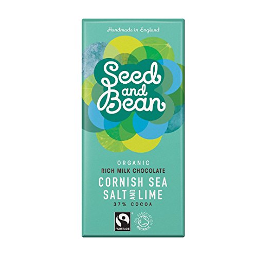 Organic Seed and Bean Rich Milk 37 Percent Cornish Sea Salt Tropical Lime 85 g (Pack of 8)