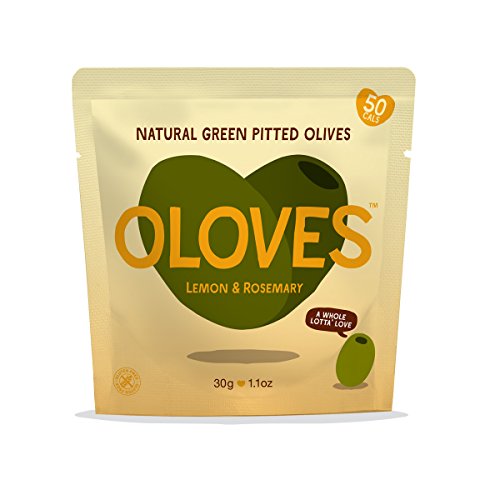 Oloves Fresh Green Olives Infused with Lemon Rosemary and a Hint of Garlic 30g (Pack of 10)