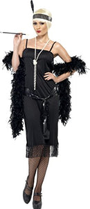 Smiffys Ladies Flapper Costume, Dress, Belt Sash and Headband, Size: M, 28605