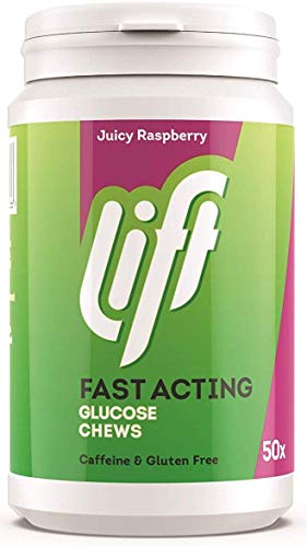 Lift Juicy Raspberry Fast Acting Glucose 50 Chews (Pack of 2)