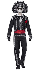 Smiffys Skeleton Costume Señor Day of the Dead, with Jacket, Pants and Fake Shirt, Black, XL (46"- 48")