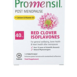 Promensil Post Menopause | Red Clover | Isoflavones | Calcium | Vitamin D3 | 40mg | 30 Tablets