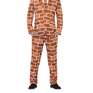 Smiffys Men's Off the Wall Suit, Jacket, Pants and Tie, Size: L, Color: Brown, 40087