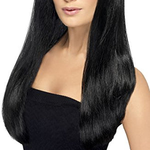 Smiffys Babelicious Wig Long Straight with Fringe - Black