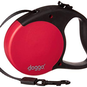 Doggo Everyday Retractable Dog Lead With Soft Grip Handle, Red, Small | Doggo