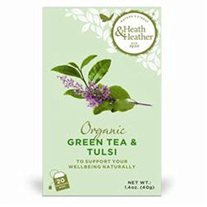 Heath And Heather Organic Green Tea & Tulsi 20bag