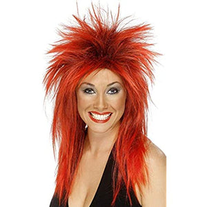 Smiffy's Two Tone Rock Diva Wig (Red/ Black)