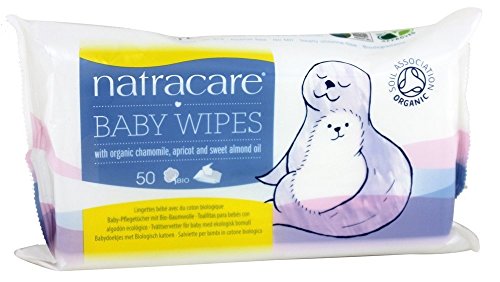 Pack of 6 x Natracare Organic Cotton Baby Wipes - 50 Pack
