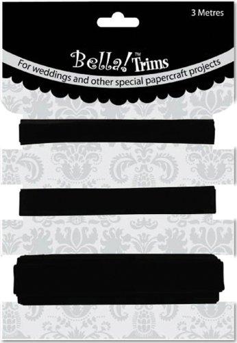 Ruby Rock-It BWT28 Wedding Trims 3 Meters-Pkg -3.28 Yards-Black - 3 Styles-1 Meter Each