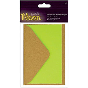 Papermania Neon Cards W/Envelopes 3/Pkg-Yellow