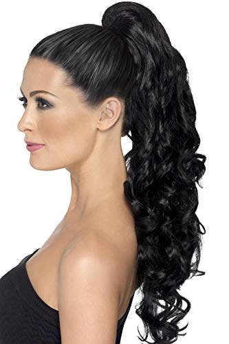 Smiffys Divinity Hair Extension Curly on Clip - Black