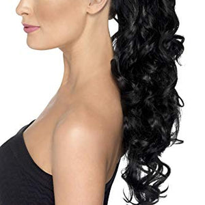 Smiffys Divinity Hair Extension Curly on Clip - Black