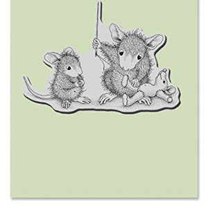 STAMPENDOUS House Mouse Cling Rubber Stamp Teddy Mend