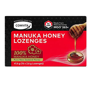 Comvita Pure Manuka Honey Lozenges - UMF 10+, MGO 263+ (Pack of 8 Lozenges)