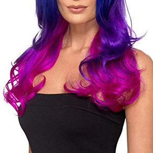 Smiffy's 48906 Fashion Ombre Wig, Wavy, Long, Womens, Blue/Pink, One Size
