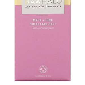 Raw Halo Mylk + Pink Himalayan Salt Organic Raw Chocolate Bars (20 x 32g)