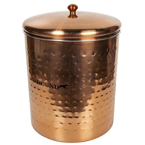 Hound Hammered Antique Copper Finish Pet Treat Cannister Xl