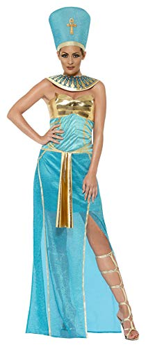 Smiffys Adult Women's Goddess Nefertiti Costume, Dress, Headpiece and Collar, Tomb of Doom, Halloween, Size: S, 43732