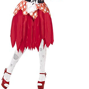 Smiffy's Women's Zombie Hooded Beauty Costume, Dress, Latex Chest & Hood, Size: 16-18, Colour: Red, 43034