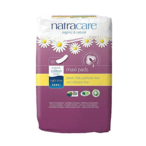 Natracare Natural Feminine Night Time Maxi Pads, Extra Long, 10 Count