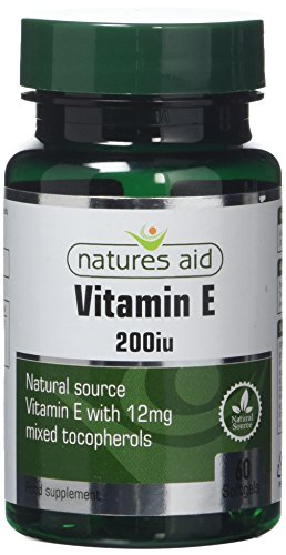 Natures Aid Vitamin E 200iu 60 Softgels (Natural Source Vitamin E, Protects Cells from Oxidative Stress, Made in the UK)