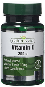 Natures Aid Vitamin E 200iu 60 Softgels (Natural Source Vitamin E, Protects Cells from Oxidative Stress, Made in the UK)
