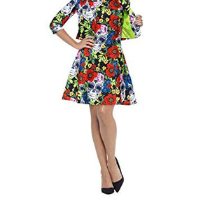 Smiffys Women's Day of the Dead Suit, Jacket & Dress, Size: M Color: Multi, 45951