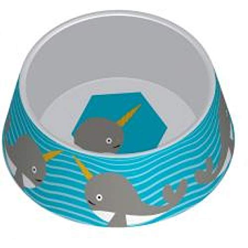 Mop Small Narwhal Melamine Pet Bowl (With Non-Slip Bottom)