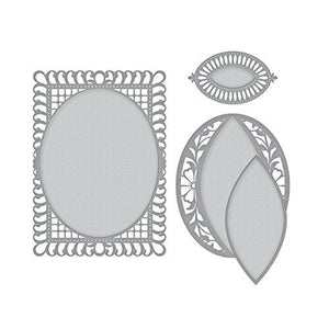 Spellbinders Shapeabilities Bella Rose Lattice Layering Frame Large Chantilly Paper Lace Etched/Wafer Thin Dies
