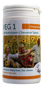 VEG1 Vegan Multivitamin Chewable Tabs - Orange 180tabs (PACK OF 1)