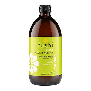 Fushi Organic Aloe Vera Juice 500 ml |min 1700 Polysaccharides|Cold-Pressed|Natural Preservative|Best for Digestion, Inner health|Ethical & Vegan Society Approved|Manufactured in the UK